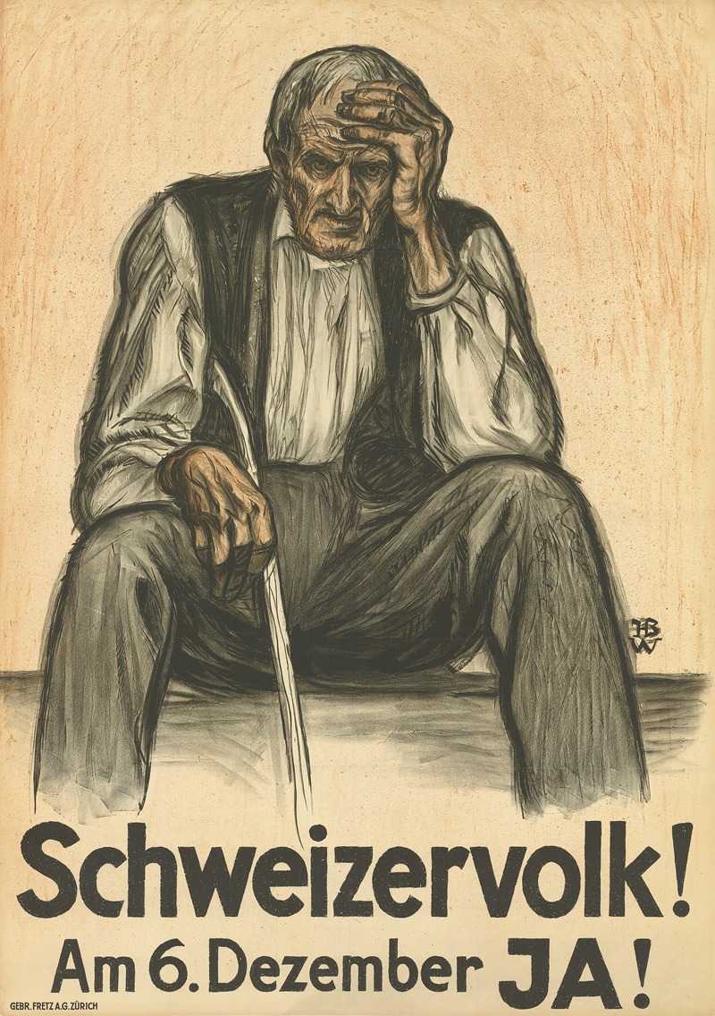 Schweizervolk! Am 6. Dezember Ja! by Ханс Бит Виланд, 1931 — digital art print download