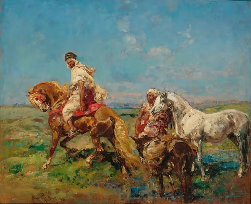 Groupe D'arabes À L'abreuvoir — Henri Émilien Rousseau