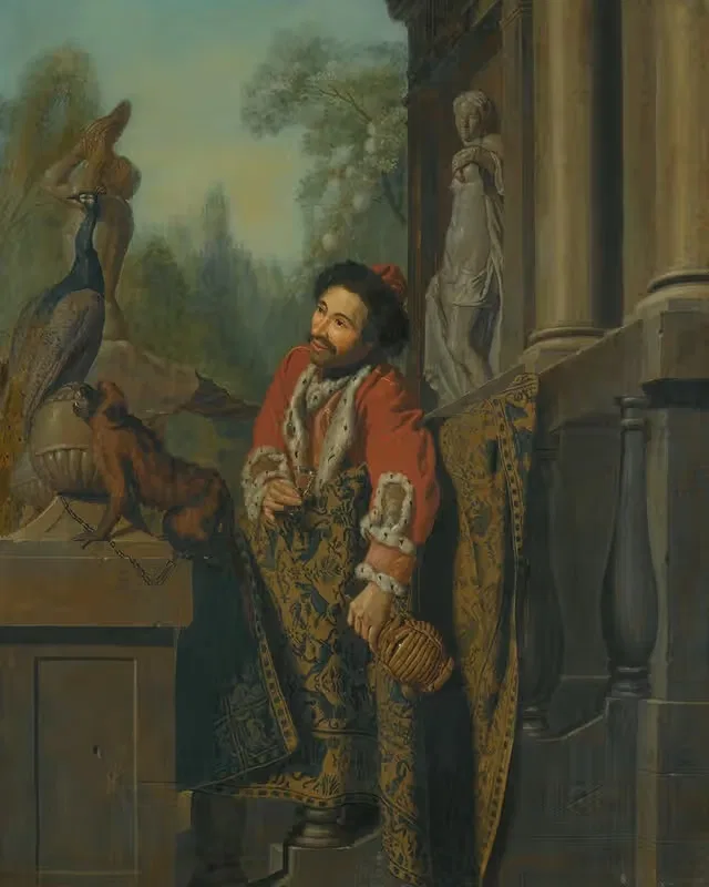 An Elegant Turkish Gentleman At a Balustrade — Jan Josef Horemans The Elder