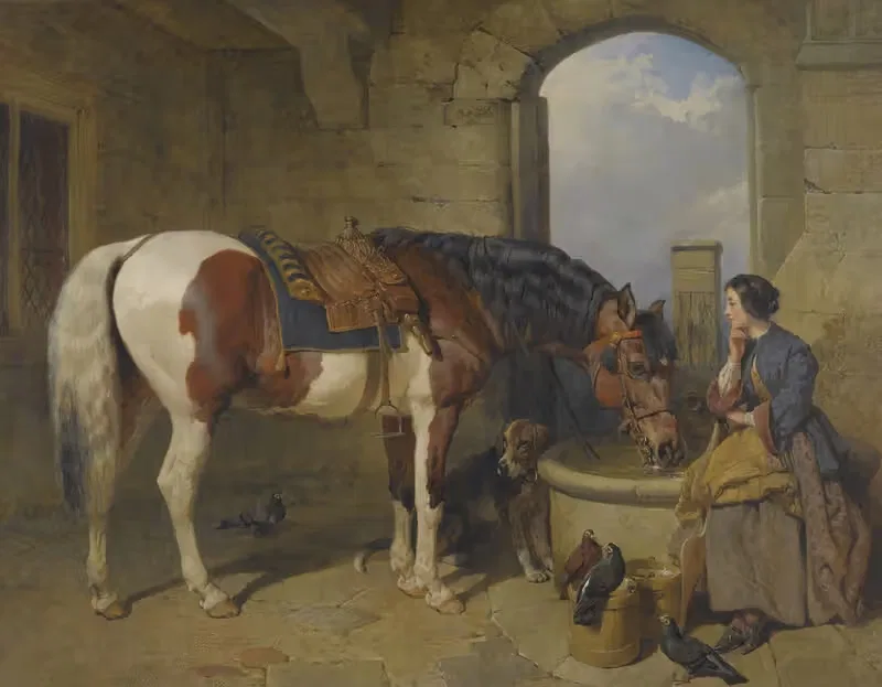Место для полива by Джон Фредерик Херринг-старший, 1855 — digital art print download