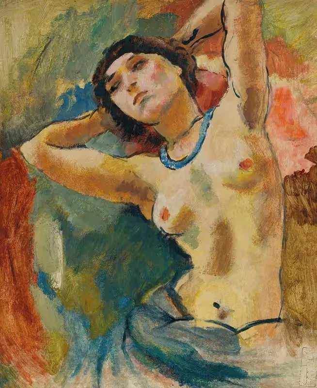 Брюнетка в голубом ожерелье by Жюль Паскин, 1922 — digital art print download