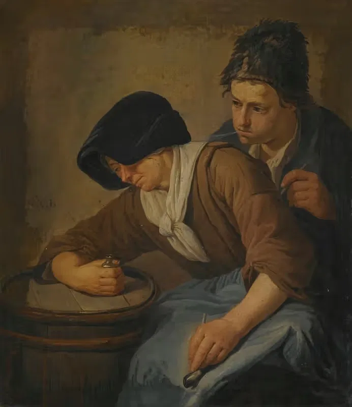 Interior With a Man And a Woman Smoking — Norbert van Bloemen