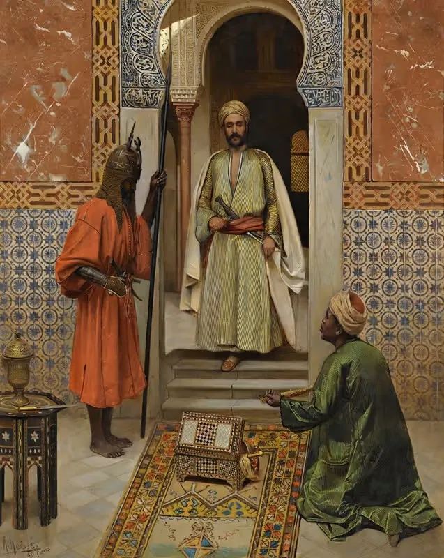 The Arms Merchant Presenting His Wares — Rudolf Weisse