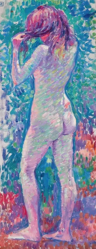 Обнаженная женщина сзади, причесывающая волосы by Тео ван Риссельберге, 1907 — digital art print download