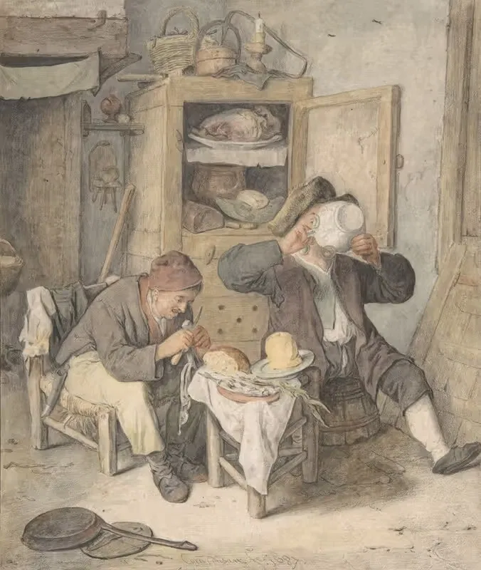 Сцена на кухне by Корнелис Дюсарт, 1687 — digital art print download