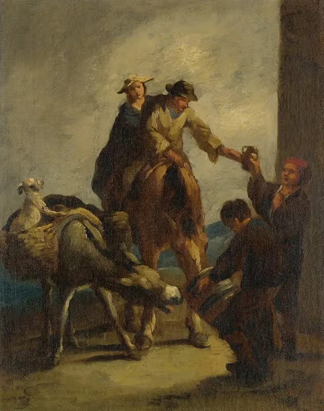 Продавцы воды с ослом by Эухенио Лукас Веласкес — digital art print download