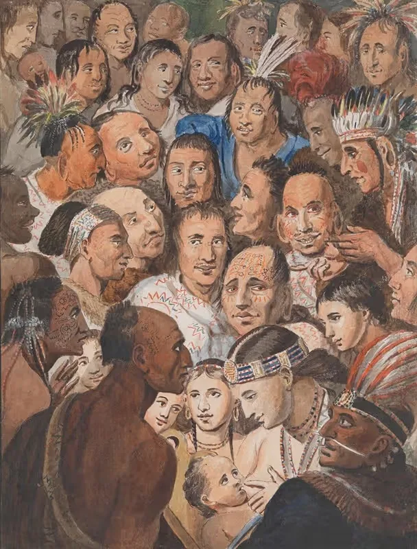 Табло индийских лиц by Джон Льюис Криммел — digital art print download