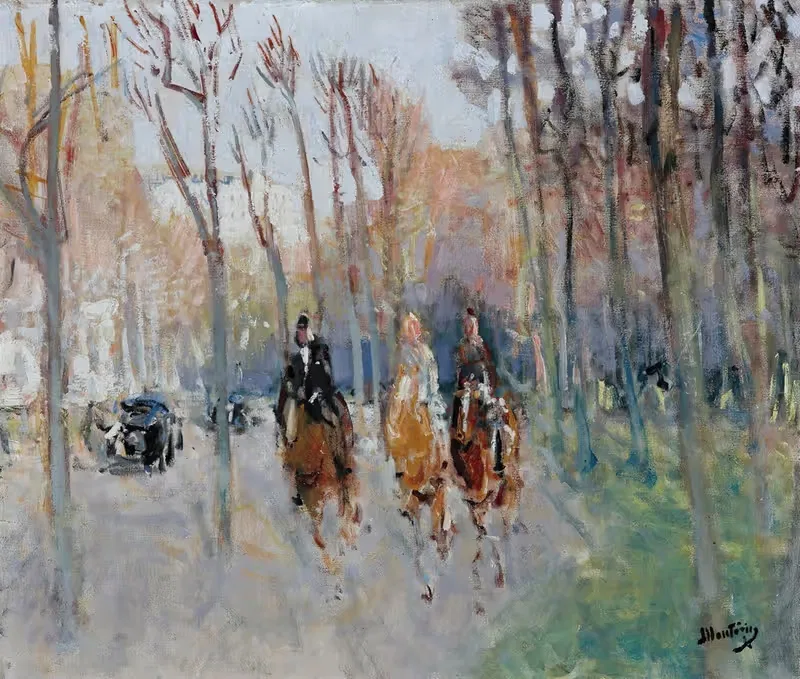 Cavaliers Au Bois De Boulogne — Pierre-Eugène Montézin