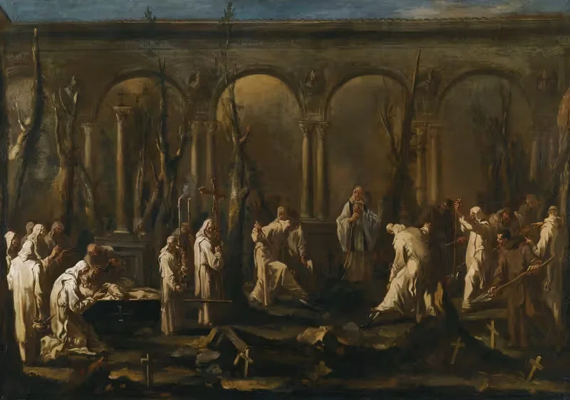 A Monk's Burial by Alessandro Magnasco — digital art print download