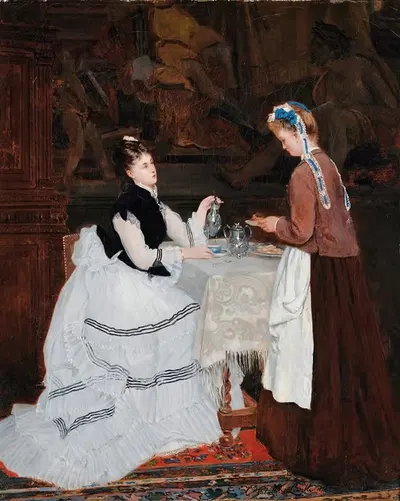 Чайная пауза by Камиль-Леопольд Кабайо-Ласаль, 1874 — digital art print download