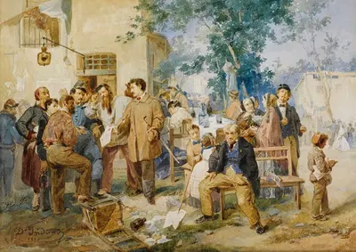 Бюллетень из Виллафранки by Доменико Индуно, 1859 — digital art print download
