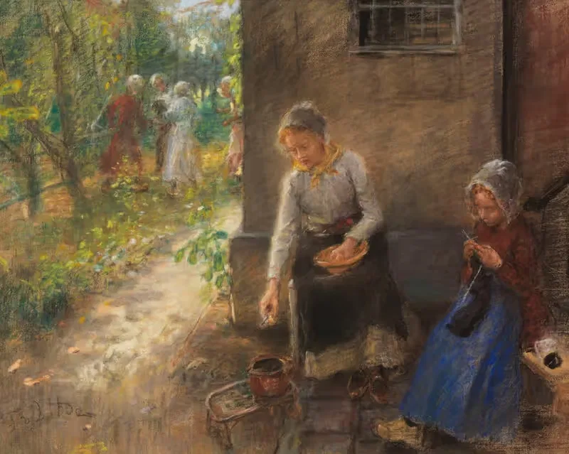 Двор в Зандвоорте by Фриц фон Уде, 1903 — digital art print download