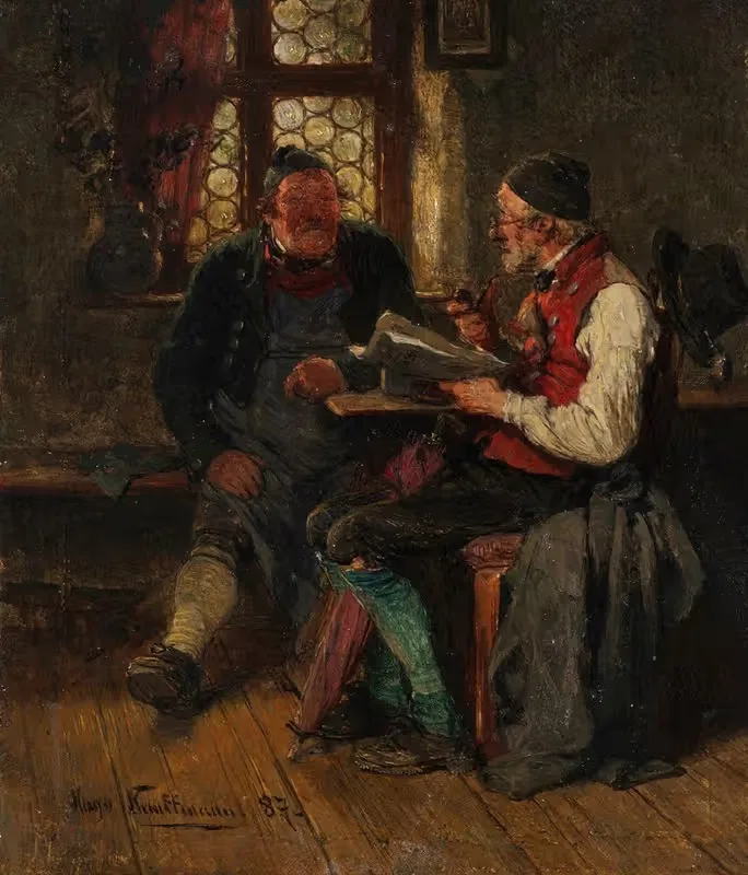 Разговор в комнате by Хьюго Кауфманн, 1887 — digital art print download