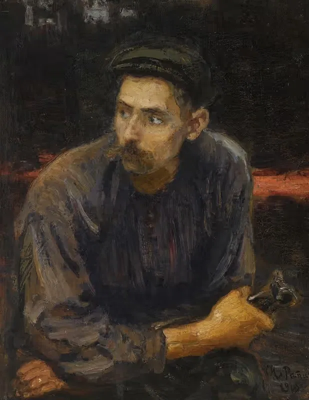 Портрет рабочего by Илья Ефимович Репин, 1919 — digital art print download