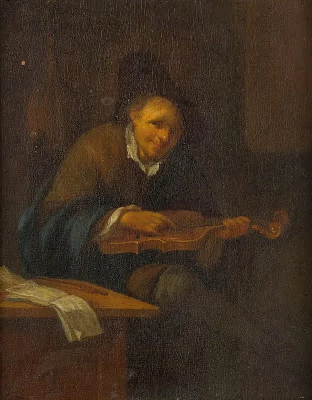 Мужчина, играющий на скрипке by Якоб Туренвлит, 1673 — digital art print download