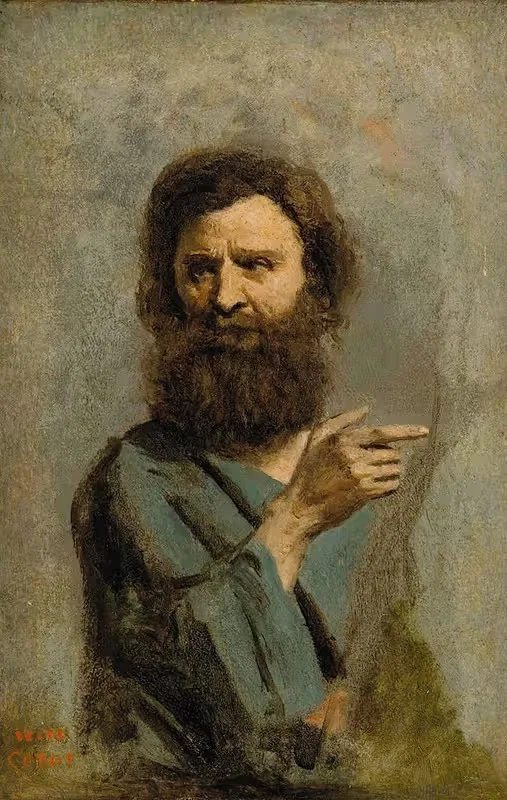 Head of a Bearded Man — Jean-Baptiste-Camille Corot