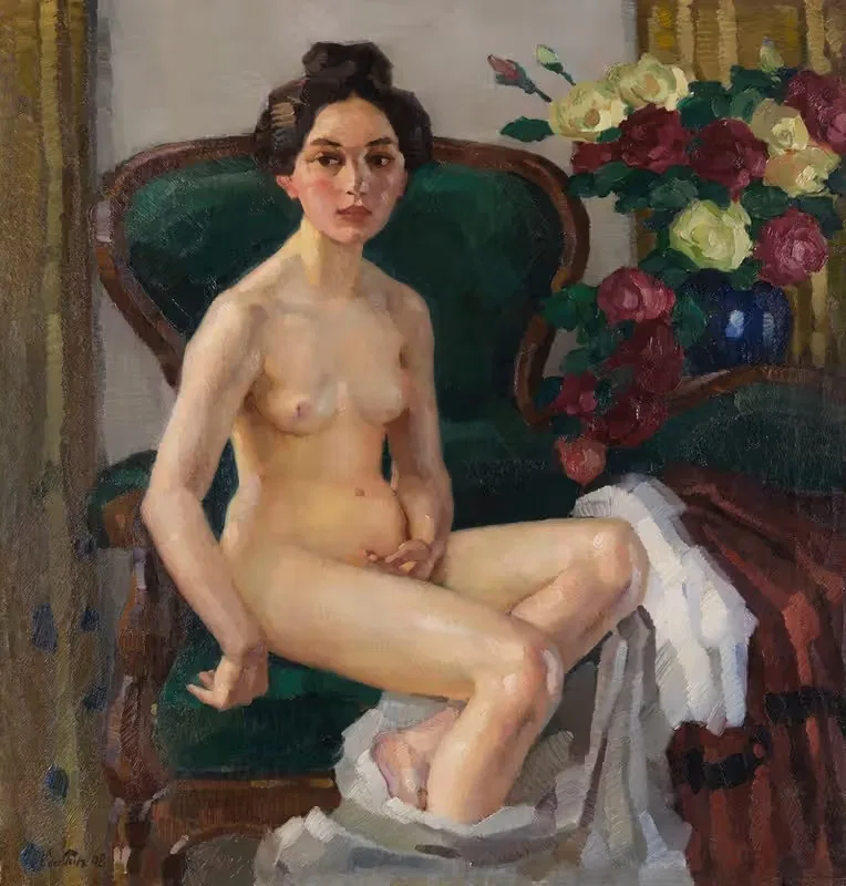 На диване II (Густи) by Лео Путц, 1908 — digital art print download