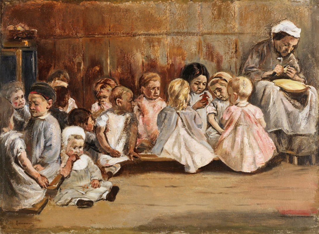Детский сад by Макс Либерман, 1875 — digital art print download