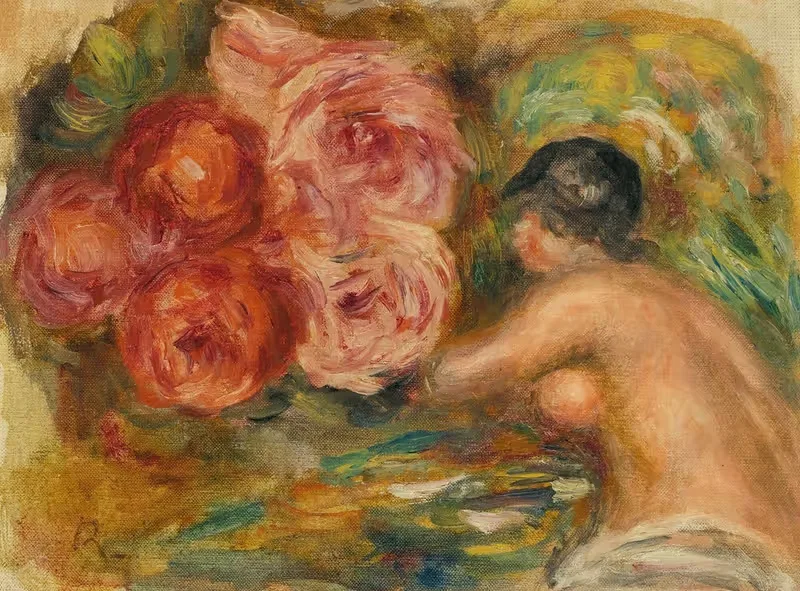 Розы и изучение Габриэль by Пьер-Огюст Ренуар, 1915 — digital art print download