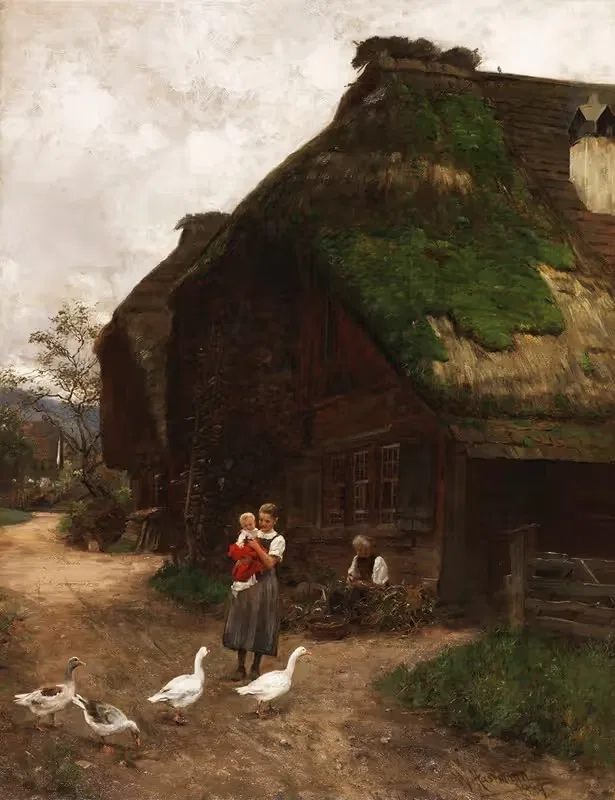 В деревенском переулке by Вильгельм Густав Фридрих Хаземанн, 1889 — digital art print download