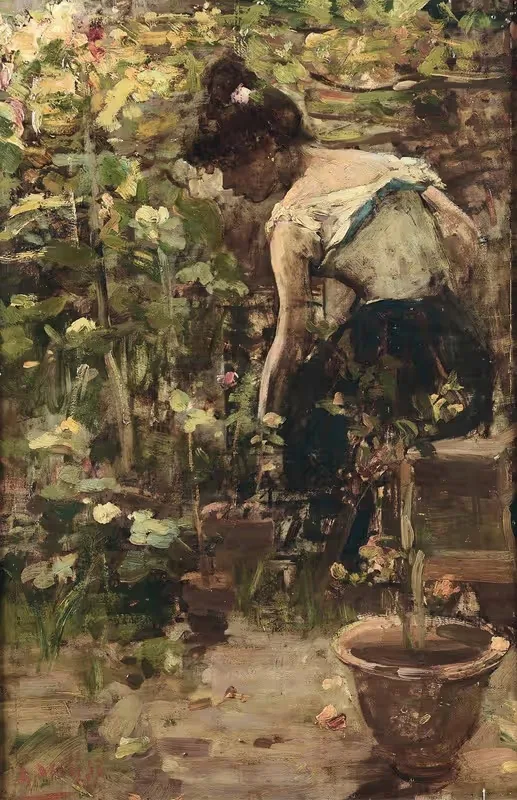 Ragazza tra i fiori — Alessandro Milesi