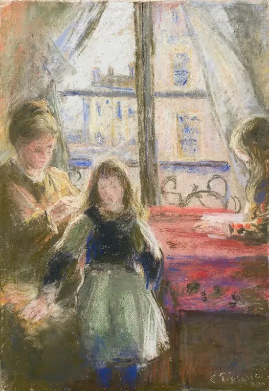 At the Window, rue des Trois Frères — Camille Pissarro