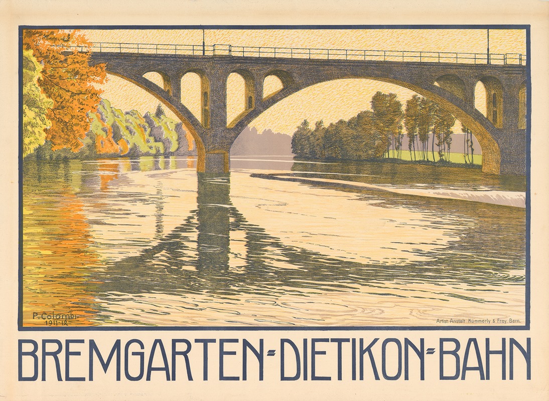 Bremgarten-Dietikon-Bahn by Plinio Colombi, 1912 — digital art print download