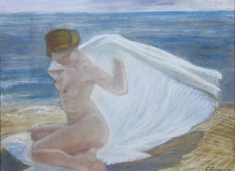 Синьора у моря by Джино Пиччони — digital art print download