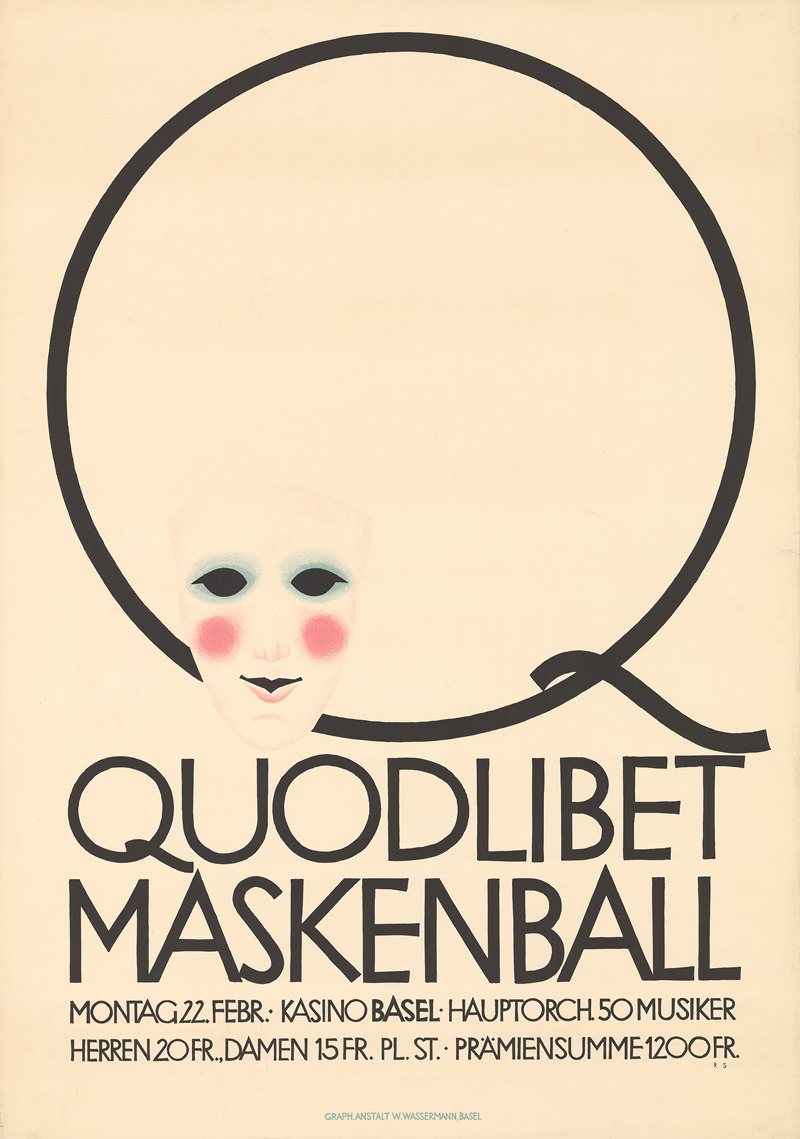 Quodlibet Masekenball by Robert Stöcklin, 1926 — digital art print download