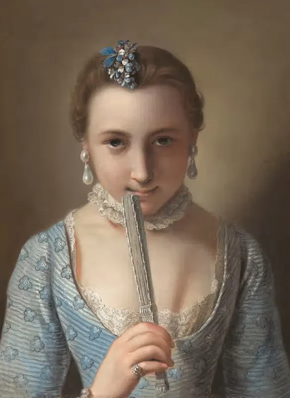 Young Woman with a Fan — Pietro Rotari