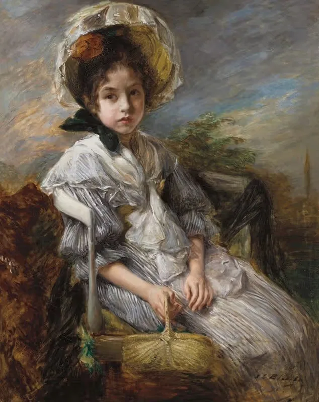 Pouponne Zelinska au panier — Jacques-Émile Blanche