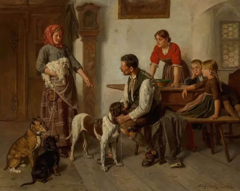 Продавец собак by Адольф Эберле — digital art print download