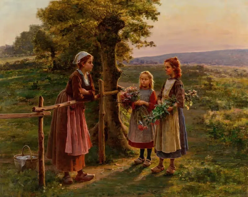 Разговор через забор by Сезар Патте, 1905 — digital art print download