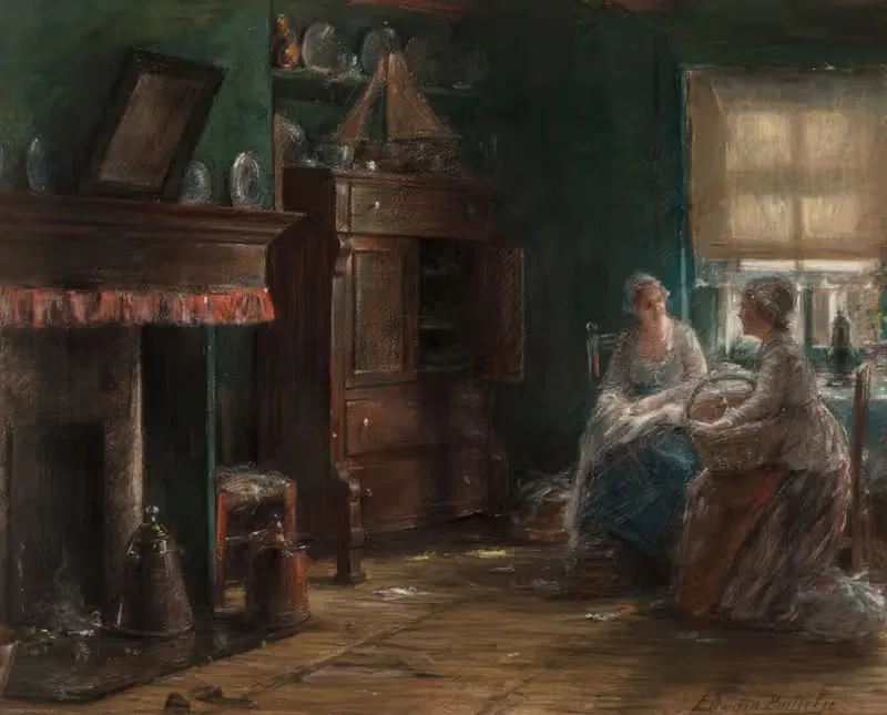 An afternoon chat by Edward Antoon Portielje — digital art print download
