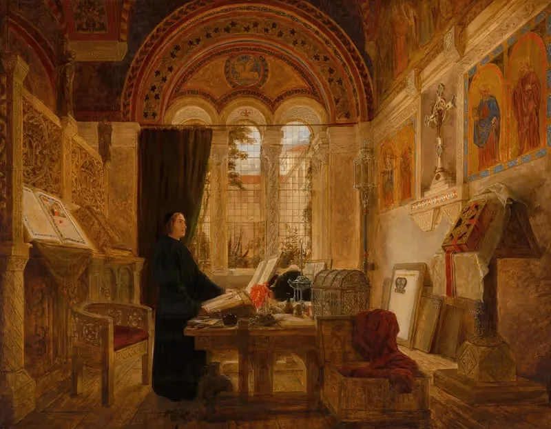 Interior of a monastery in Italy — Elmslie William Dallas