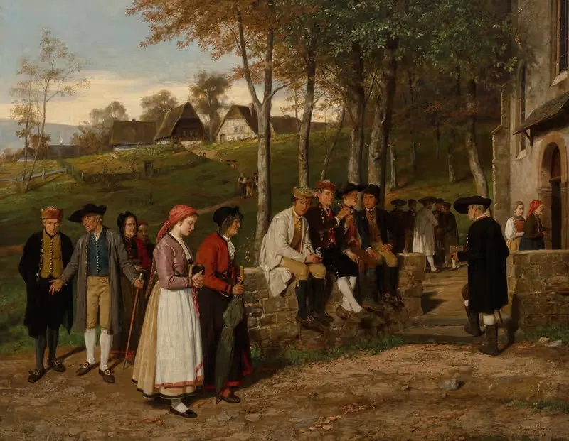 Идти в церковь by Хуберт Салентин, 1871 — digital art print download