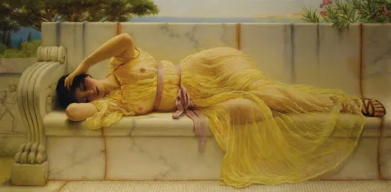 Girl in Yellow Drapery — John William Godward