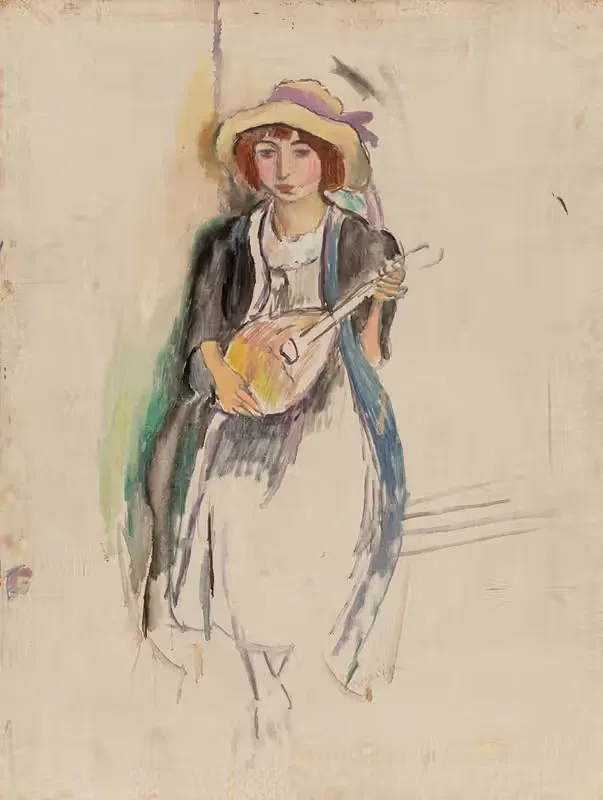 Девушка с мандолиной by Жюль Паскин, 1912 — digital art print download