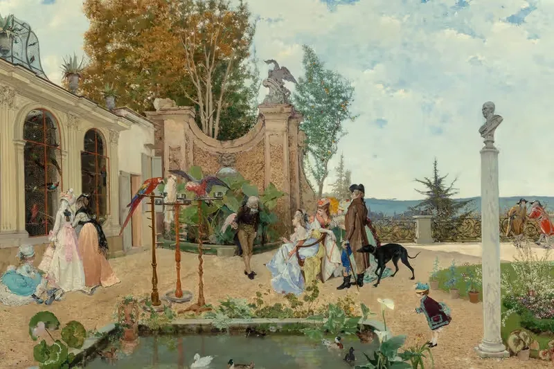 В вилле Боргезе by Лоренцо Вальес, 1876 — digital art print download