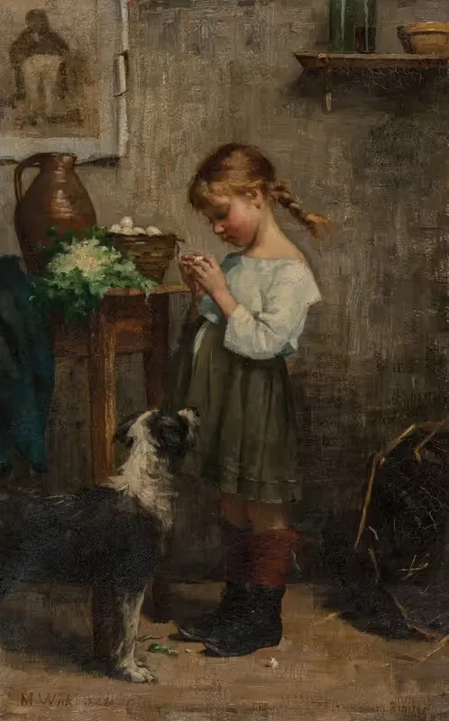 An unlikely duo by Maria Wiik, 1882 — digital art print download
