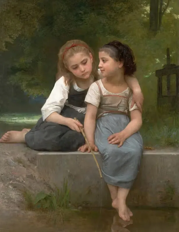 Ловля лягушек by Уильям Бугеро, 1882 — digital art print download
