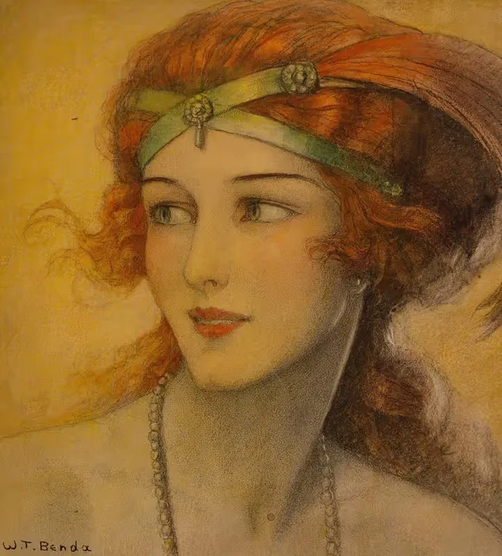 Glamour in Red by Wladyslaw Theodore Benda, 1923 — digital art print download
