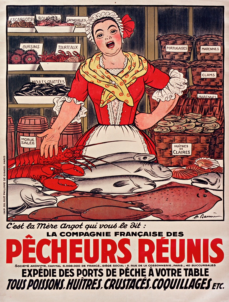 Pêcheurs Réunis by Адриен Баррер, 1900-1920 — digital art print download