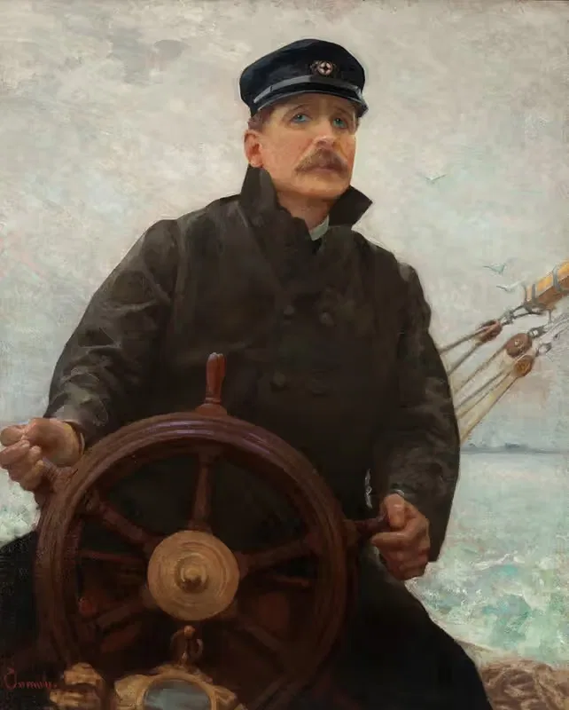 At the Helm (Edward Dale Toland) — Robert William Vonnoh
