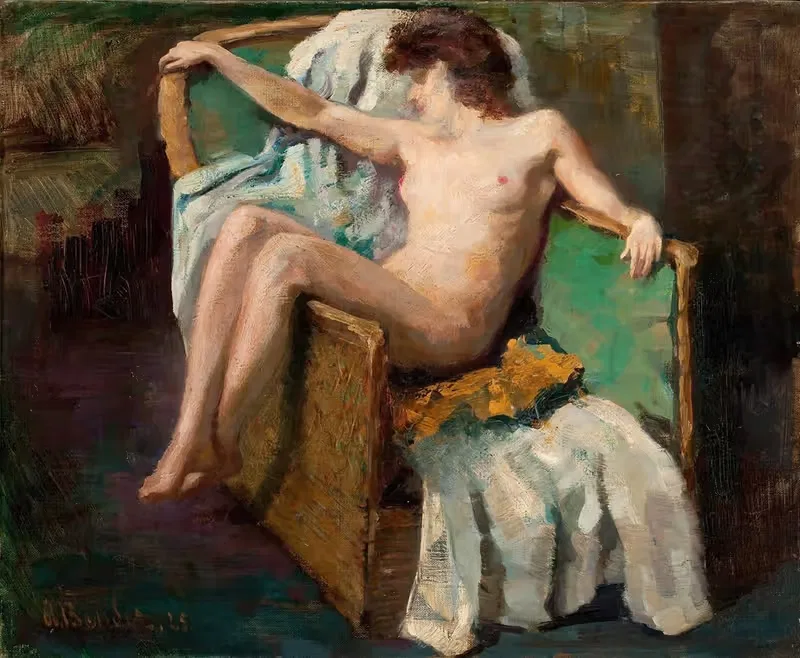 Ню в кресле by Аноним, 1925 — digital art print download