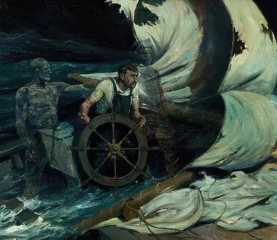Опасность на море by Антон Отто Фишер, 1920 — digital art print download