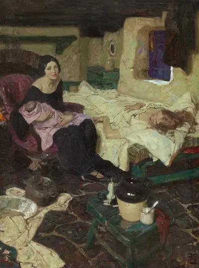 Прекрасная акушерка, ребенок и прекрасная мать by Дин Корнвелл, 1923 — digital art print download