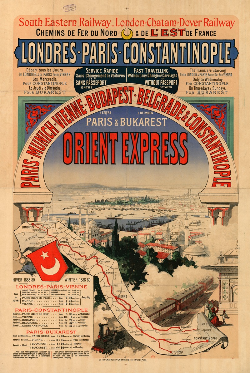 Londres-Paris-Constantinople…Orient-Express by Аноним, 1888 — digital art print download
