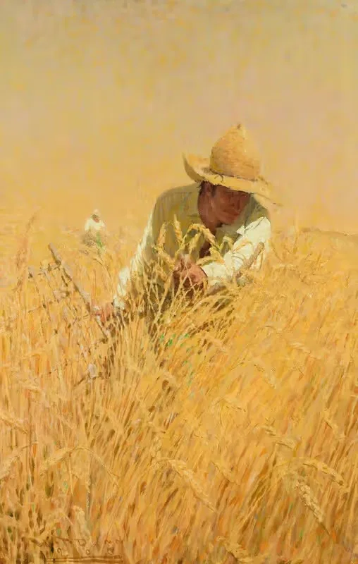 Уборка пшеницы by Харви Т. Данн, 1908 — digital art print download