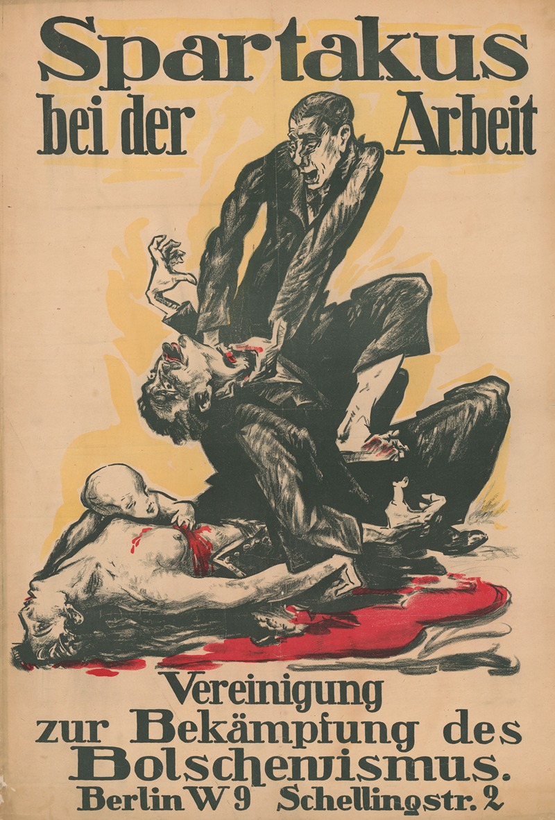 Spartakus bei der Arbeit by Аноним, 1919 — digital art print download